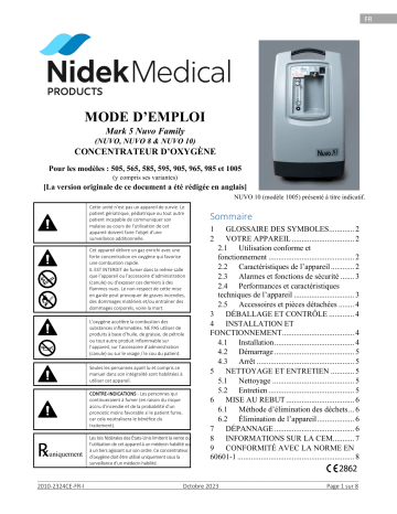 Manuel d'utilisation Nidek Medical Nuvo Family - Télécharger PDF | Fixfr