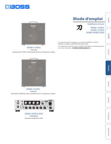 Manuel du propriétaire Boss KATANA-210 BASS | Fixfr