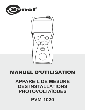 Manuel utilisateur Sonel PVM-1020 - Installation Photovoltaïque | Fixfr