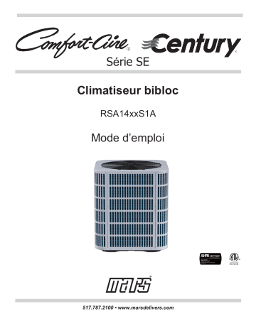 Manuel d'utilisation Century RSA1430S1A - Climatiseur bibloc | Fixfr