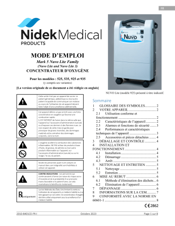 Manuel Nuvo Lite Family - Nidek Medical | Fixfr