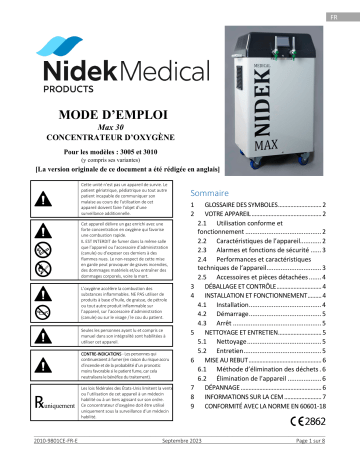 Nidek Medical MAX 30 - Manuel d'utilisation | Fixfr