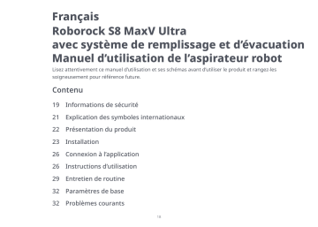 Roborock S8 MaxV Ultra Manuel du propriétaire | Fixfr