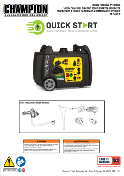 Champion 100396 3400W Dual Fuel Electric Start Inverter Generator Manuel