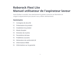 Manuel Roborock Flexi Lite - Aspirateur Laveur