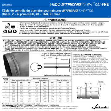 Guide d'installation du câble de contrôle du diamètre de rainure Victaulic Go/No-Go | Fixfr