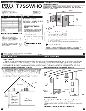 Manuel d'installation PRO1 T755WHO - Télécharger PDF | Fixfr