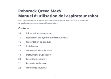 Roborock Q Revo MaxV Manuel du propriétaire - Guide d'utilisation | Fixfr