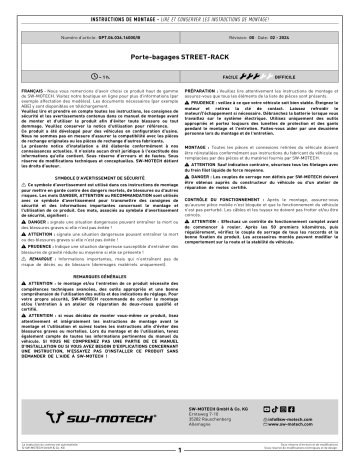 Manuel d’utilisation du porte-bagages STREET-RACK SW-Motech GPT.06.036.16000/B | Fixfr