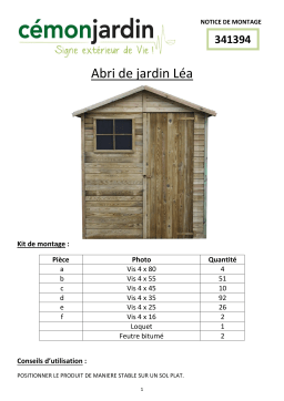 CEMONJARDIN 91139750 Mode d'emploi - Abri de jardin Léa