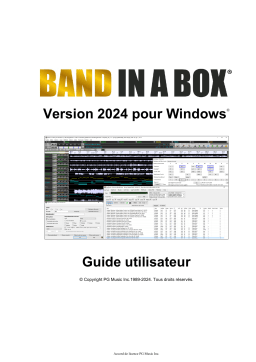 Manuel utilisateur Band-in-a-Box 2024 pour Windows