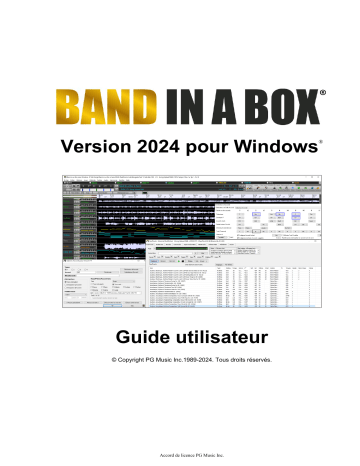 Manuel utilisateur Band-in-a-Box 2024 pour Windows | Fixfr