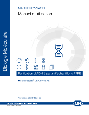 Manuel NucleoSpin DNA FFPE XS, Micro kit - Macherey-Nagel | Fixfr