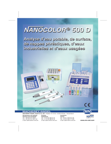 Macherey-Nagel Filter photometer NANOCOLOR 500 D Mode d'emploi | Fixfr