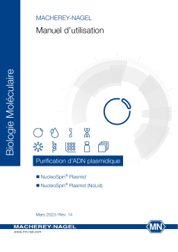 Macherey-Nagel NucleoSpin Plasmid (NoLid), Mini kit | Mode d'emploi