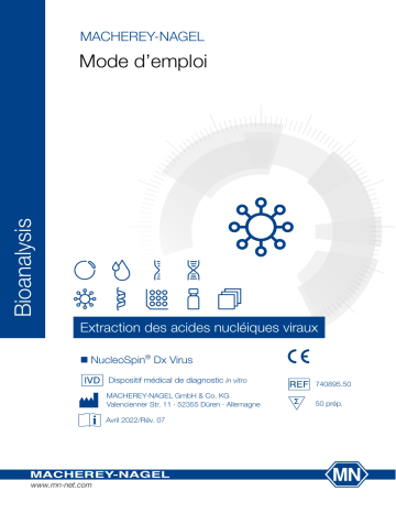Mode d'emploi: Macherey-Nagel NucleoSpin Dx Virus, Mini kit | Fixfr