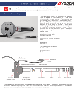 YOODA 45RM tubular motor, 50 Nm, 12 RPM Mode d'emploi