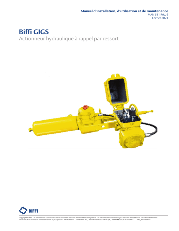 Manuel utilisateur BIFFI GIGS Spring Return Direct Gas Actuator | Fixfr