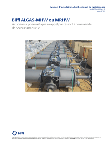 BIFFI ALGAS-MHW or MRHW Spring-Return Pneumatic Actuator Manuel utilisateur | Fixfr