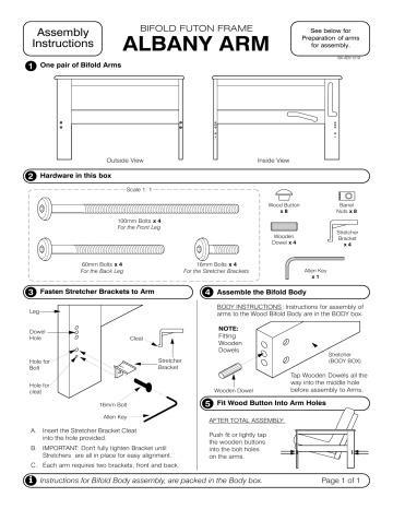 Manuel d'utilisation Albany Arm - Night & Day Furniture | Fixfr