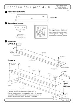 Manuel d'utilisation du panneau de pied de lit Night & Day Furniture