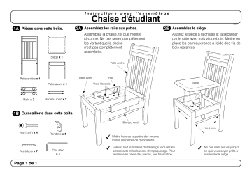 Night & Day Furniture Clove Student Chair Manuel utilisateur | Fixfr