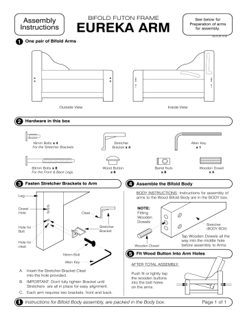 Manuel utilisateur Eureka Arm - Night & Day Furniture | Fixfr