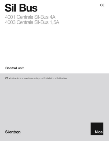 Manuel d'utilisation 4001Kit - 4003Kit Centrali Sil-Bus Metal | Fixfr