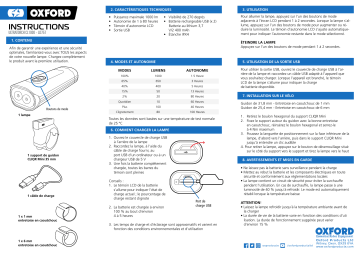 Oxford LD757 Ultratorch CL1000 - Mode d'emploi | Fixfr