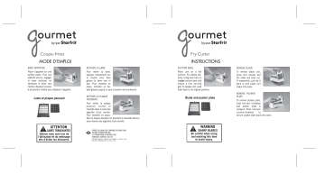 Mode d'emploi Gourmet by Starfrit 080464 | Fixfr