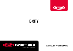 Manuel du propriétaire RIEJU E-City 1,2KW - Scooter électrique 45 km/h