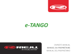 RIEJU e-Tango Manuel du propri&eacute;taire - Guide d&rsquo;utilisation e-Tango