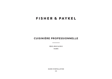 Fisher & Paykel RDV3 Guide d'installation | Fixfr