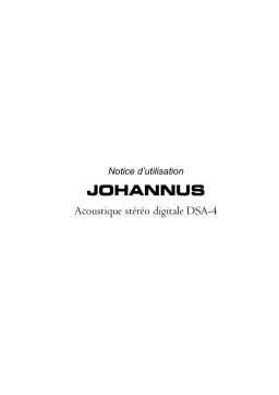 Johannus DSA-4 Manuel utilisateur - Acoustique stéréo numérique