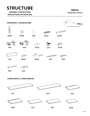 Manuel d'utilisation STRUCTUBE NIKITA - Buffet | Fixfr