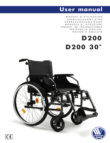 Vermeiren D200 30° Fauteuil Roulant Wheelchair Manuel utilisateur | Fixfr