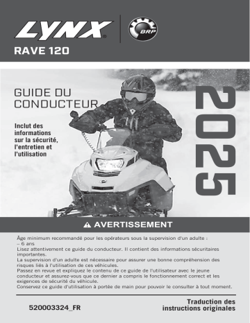 Lynx Rave 120 Manuel du propriétaire - Guide d'utilisation et d'entretien | Fixfr