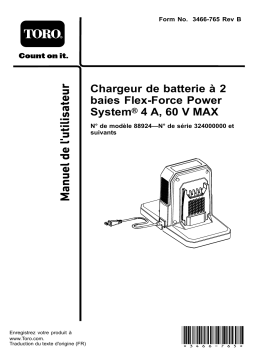 Manuel utilisateur : Chargeur de batterie Toro Flex-Force Power System 4 AMP 60V MAX 2-Pod