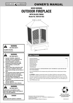Manuel du propriétaire Endless Summer WAF3014ES - Foyer extérieur à bois