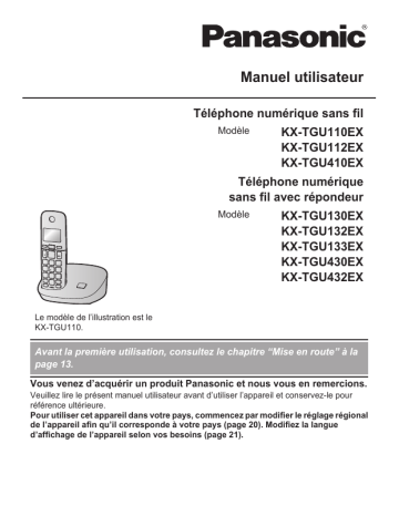 Manuel d'utilisation Panasonic KXTGU110EX | Fixfr