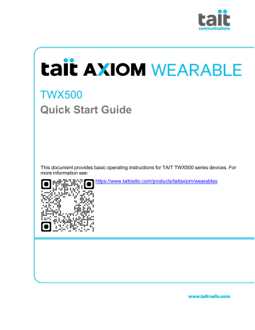 Tait TWX500 Mode d'emploi | Fixfr