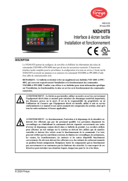 Manuel d'utilisation NXD410TS Fireye - Interface tactile