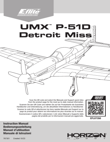 Manuel utilisateur E-flite EFLU7350 - Télécharger PDF | Lire en ligne | Fixfr