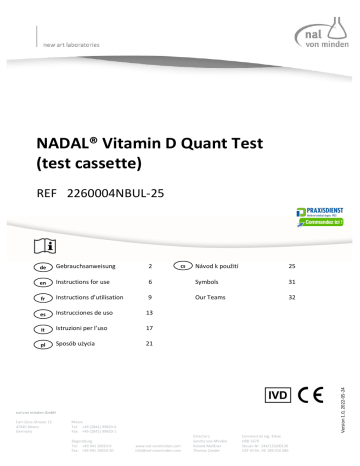 Mode d'emploi du test PRAXISDIENST - Détermination quantitative de la 25-OH vitamine D | Fixfr