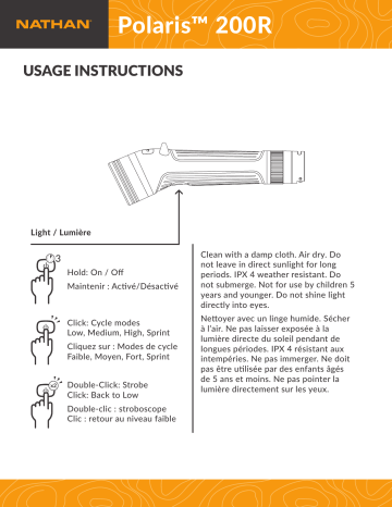 Nathan 200R Manuel d'utilisation | Fixfr
