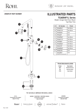 HOUSE OF ROHL TCA05HF1L Manuel d'utilisation