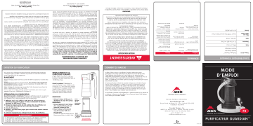 Manuel d'utilisation MSR GUARDIAN - Guide de purification de l'eau | Fixfr