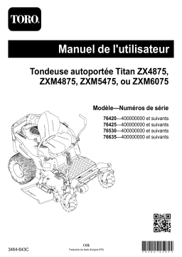 Manuel d'utilisation de la tondeuse autoportée à rayon de braquage nul Toro Titan ZXM4875