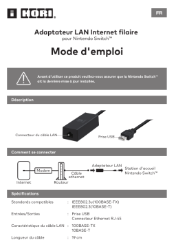 Manuel de l'adaptateur LAN Hori pour Nintendo Switch