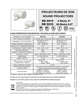 Manuel d'utilisation BOUYER RB-5019 | Fixfr